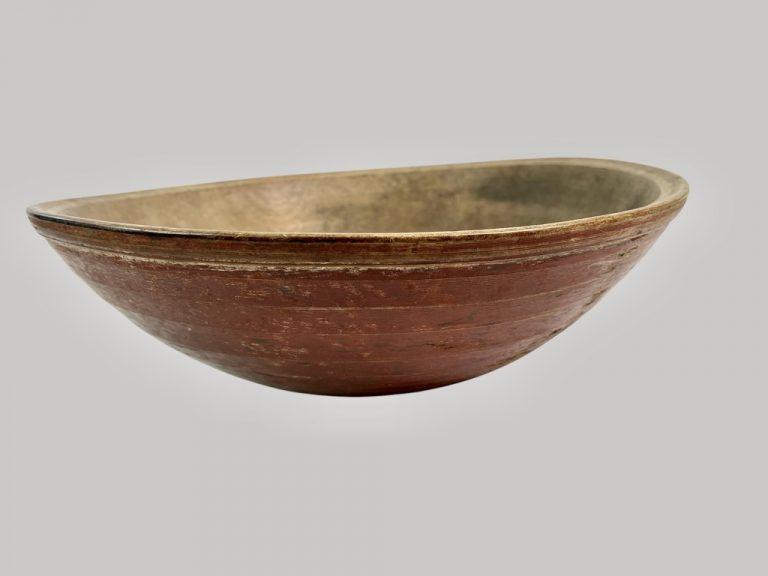 Wonderful Red Painted 17 3/4" Dough Bowl