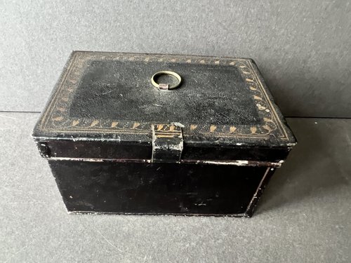 Unusual Tole Painted Tin Tinder Box