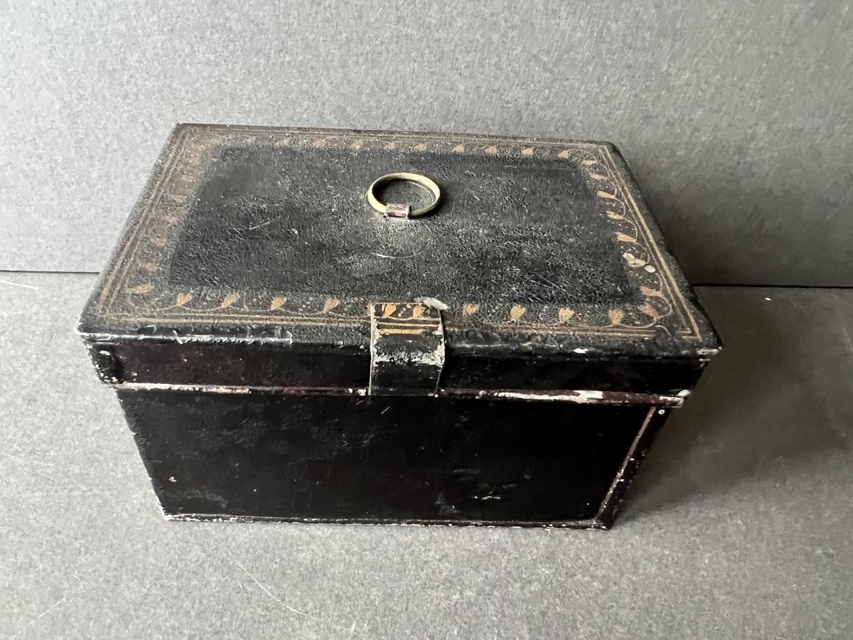 Unusual Tole Painted Tin Tinder Box