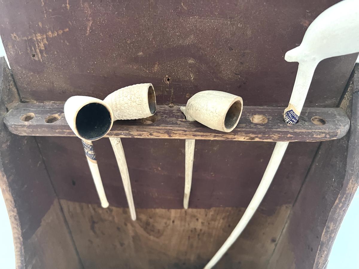 New England, Early 19th. c. Pipe Rack/Wall Box