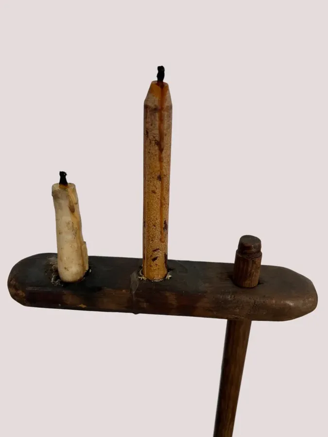 Unusual Double Light, American Wooden Floor Light