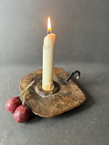 Fabulous 18th. century Burl Finger Light