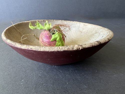 Small, 5 Inch Red Painted Bowl