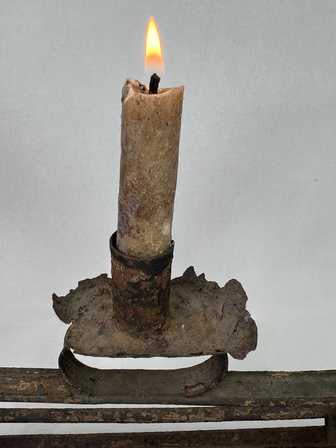 Pipe Kiln, 19th.c. w/ Candle Holder/Tobacco Wells