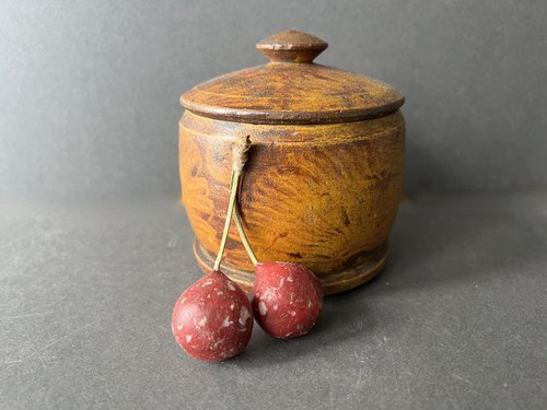 4 1/2" Vinegar Painted Treen Canister