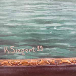 Pair of Signed/Dated Shipyard Paintings