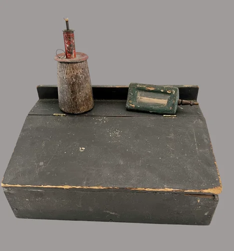 Small Sized, 19th. c. Painted Slant Lid Desk Box