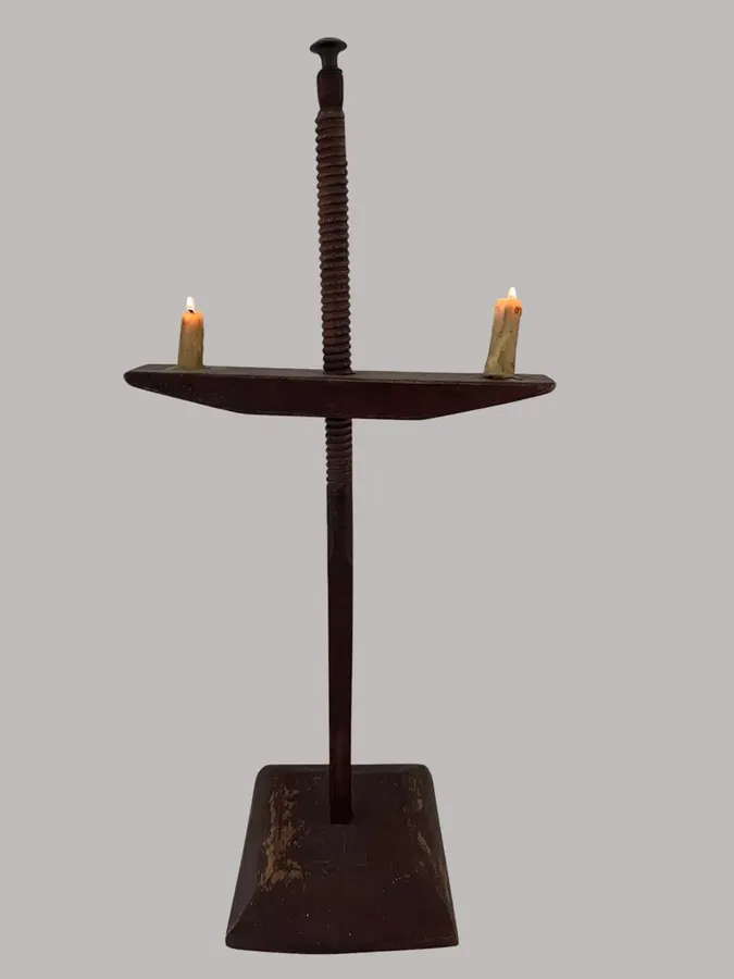 Early 19th. c. American Wooden Table Light