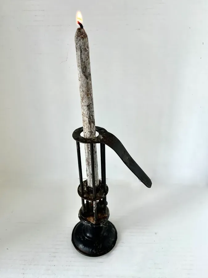 19th. century, Black Painted Cage Light