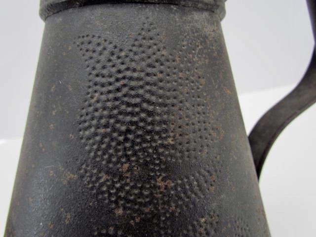 19th. c. Punched Tin Goose Necked Coffee Pot