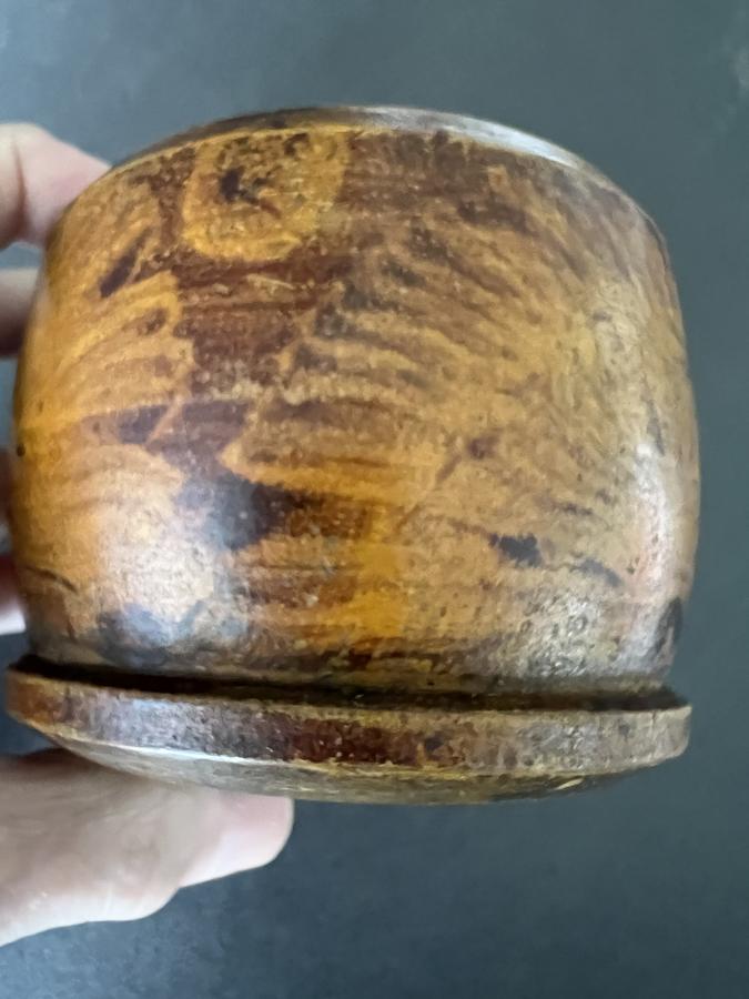 4 1/2" Vinegar Painted Treen Canister