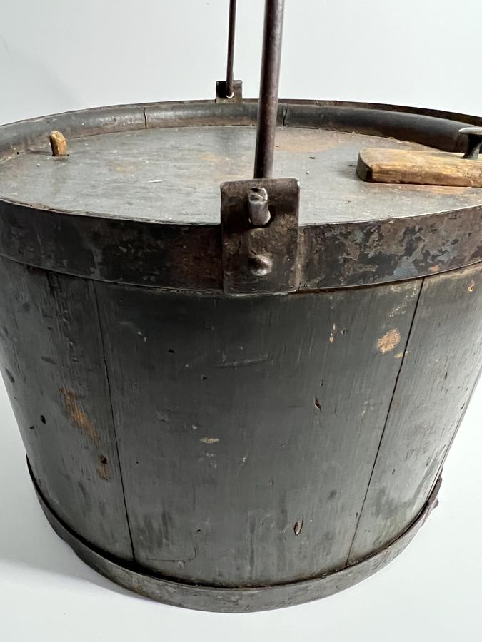Interesting/Unusual Black Painted Bail Pantry Box