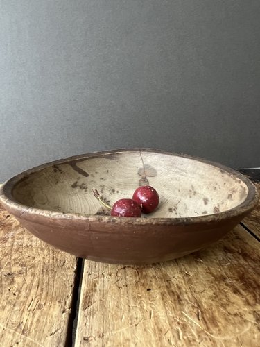 Small, American Red Painted Treen Bowl