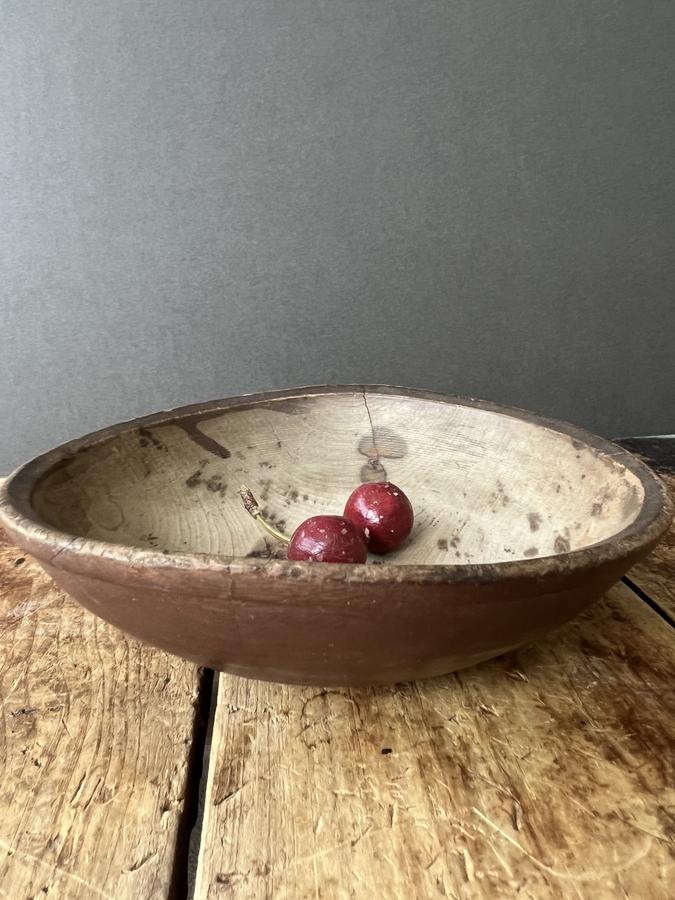Small, American Red Painted Treen Bowl