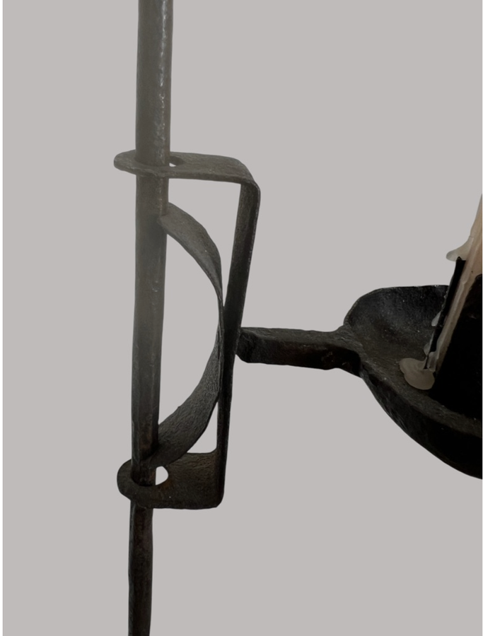 Early 19th. c. Single Light, Iron Floor Light