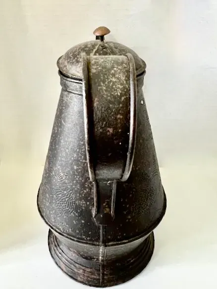 19th. century Punched Tin Gooseneck Coffee Pot