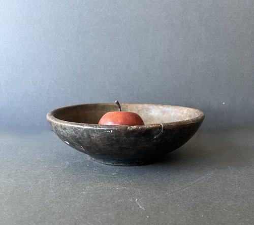 Small, Black Painted Treen Bowl