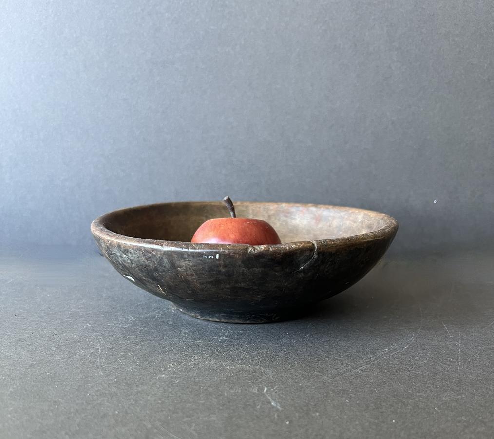 Small, Black Painted Treen Bowl