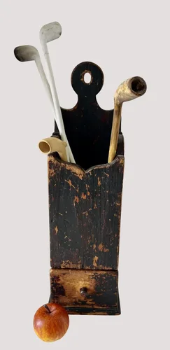 Mid 19th. c. Black Painted Pipe Box
