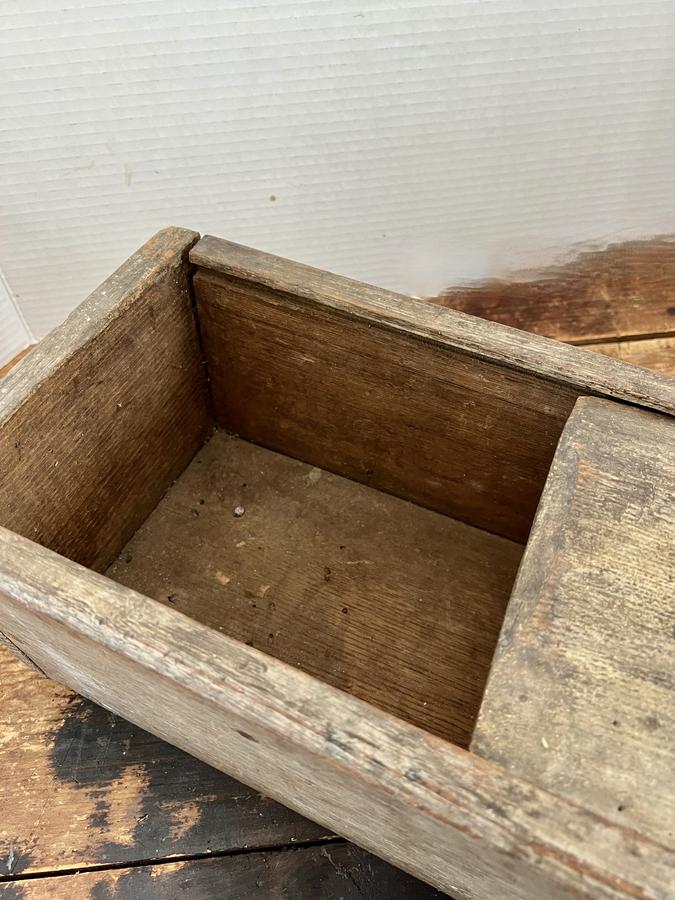 19th. c. Putty Painted Slide Lid Candle Box