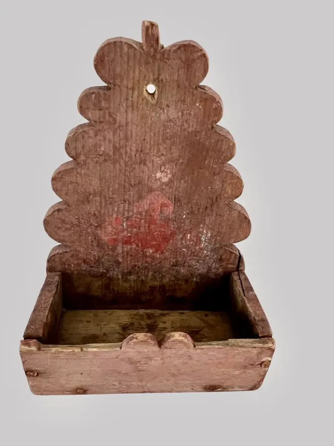 19th. century, Small Wall Box, Original Dry Paint