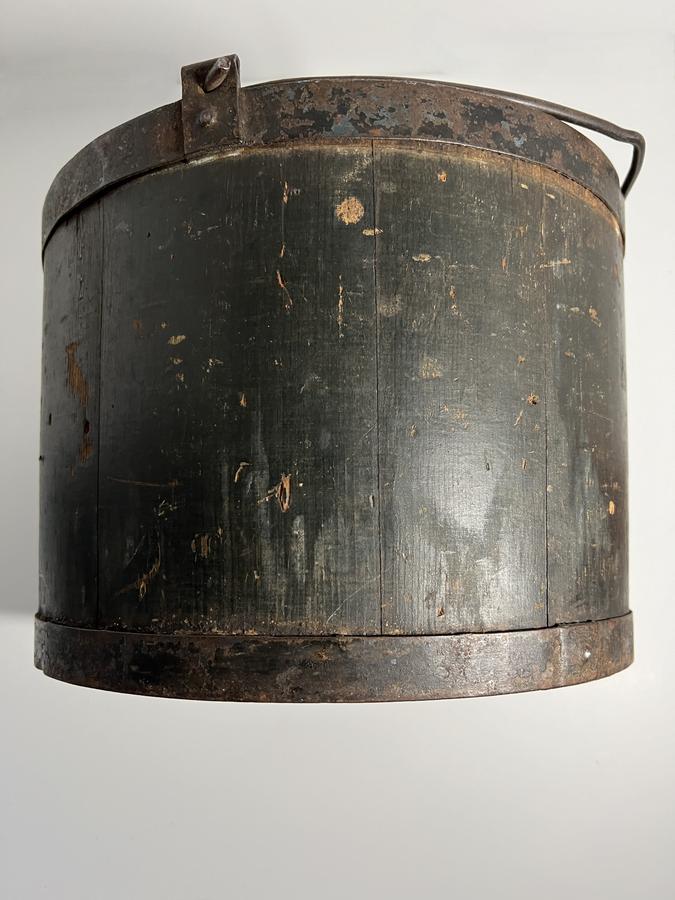 Interesting/Unusual Black Painted Bail Pantry Box