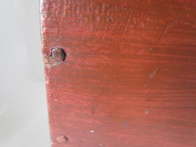 Unusual Wooden Lock-Red Painted Table box