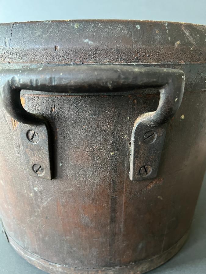 Large Brown Painted Staved Bucket