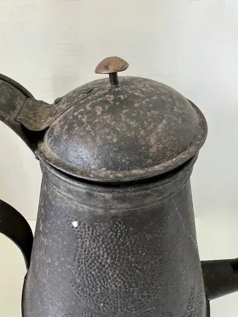 19th. century Punched Tin Gooseneck Coffee Pot