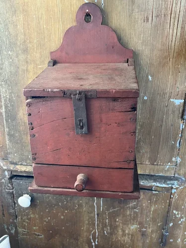 American, 1820 Bittersweet Painted Wall Box