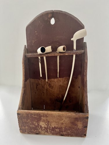 New England, Early 19th. c. Pipe Rack/Wall Box