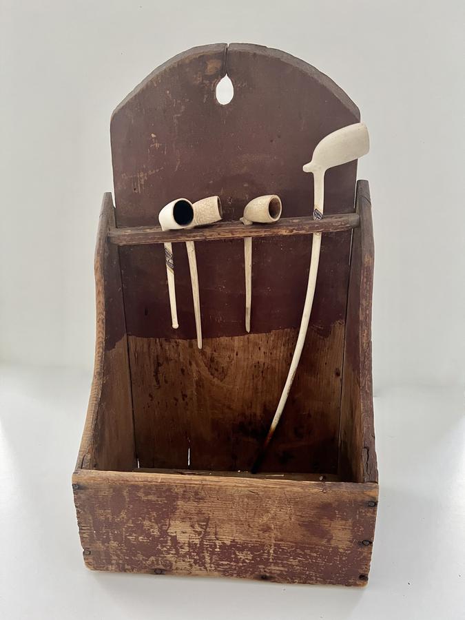 New England, Early 19th. c. Pipe Rack/Wall Box