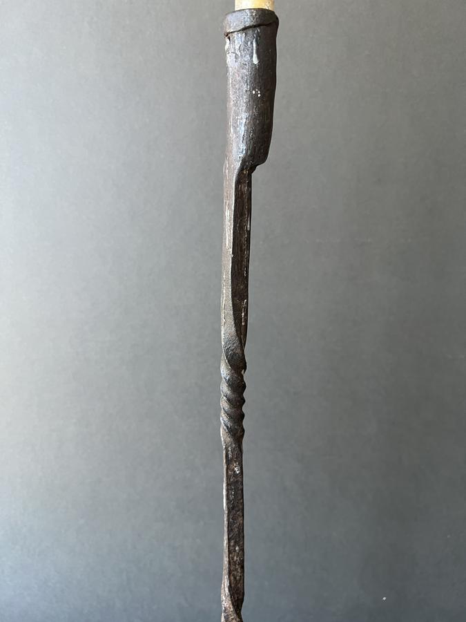 Primitive, Wrought Iron, 19th. c. Table Light