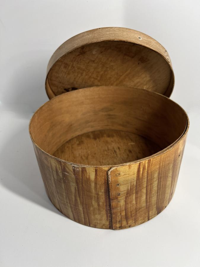 Grain Painted in Mustard, Round Pantry Box