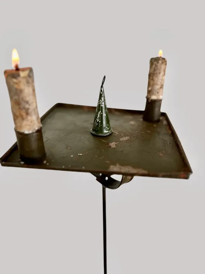 Make Do, 19th. century Two Candle Floor Light