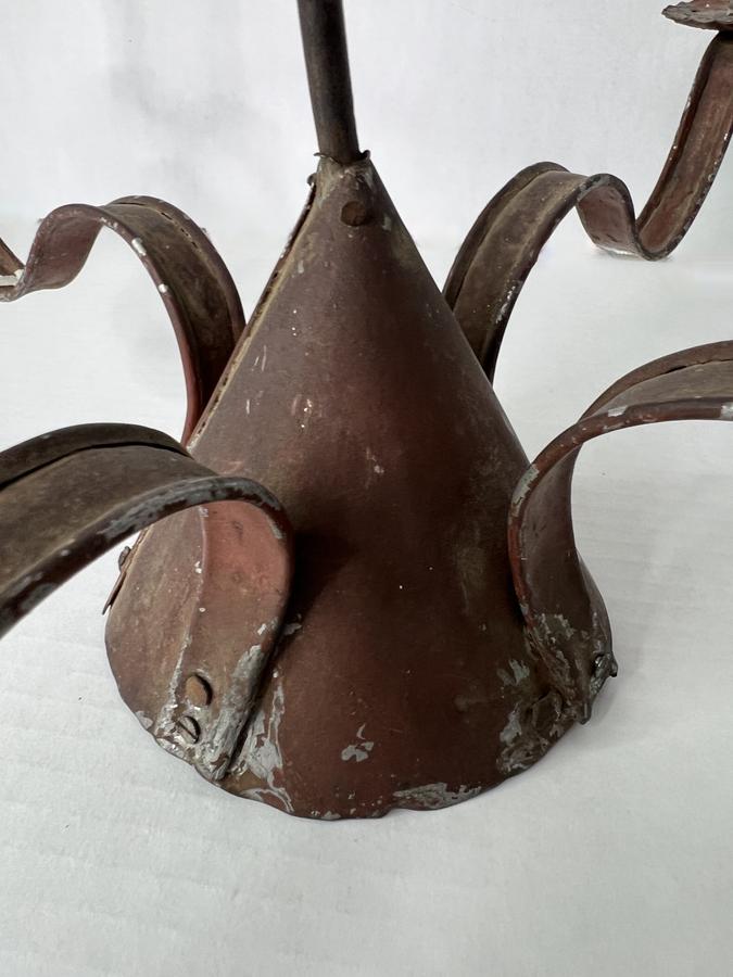 Mid 19th. c. Red Painted Witches Hat Chandelier