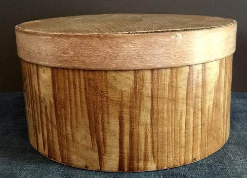 Grain Painted in Mustard, Round Pantry Box