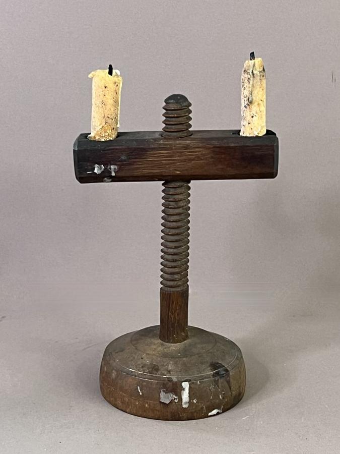 8 3/4", 19th. century Wooden Table Light