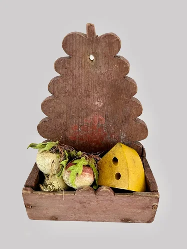 19th. century, Small Wall Box, Original Dry Paint