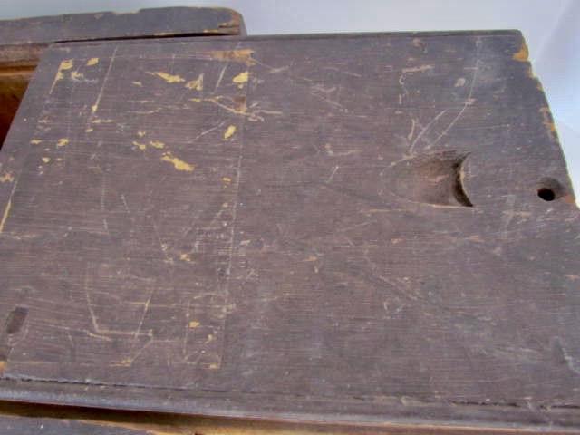 Brown Painted, American Slide Lid Spice Box