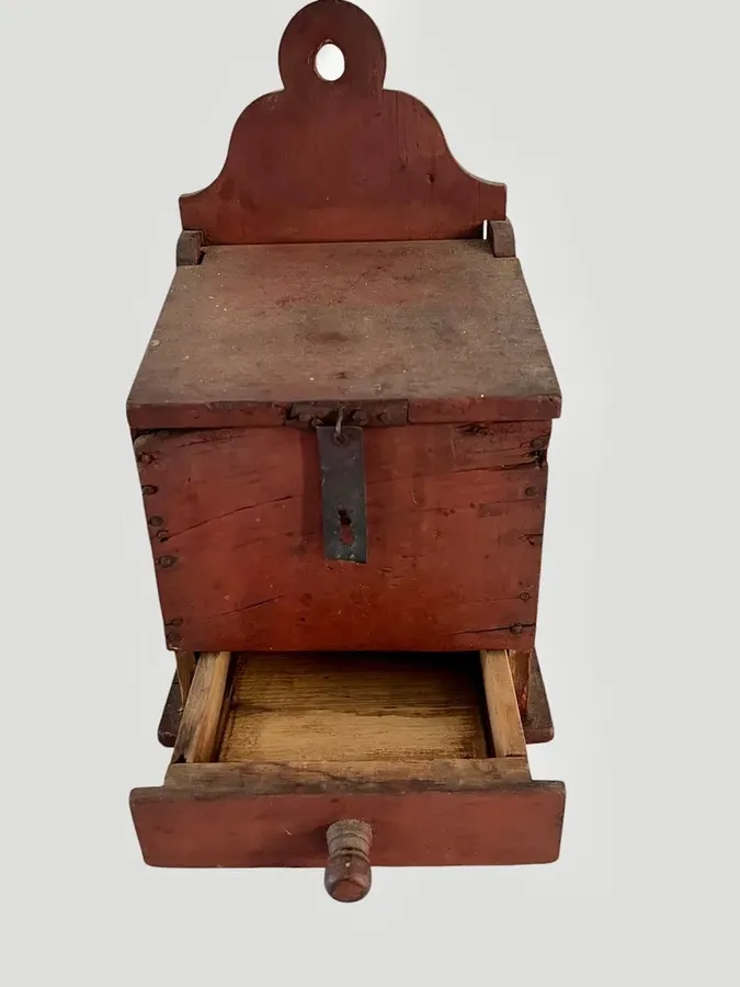 American, 1820 Bittersweet Painted Wall Box