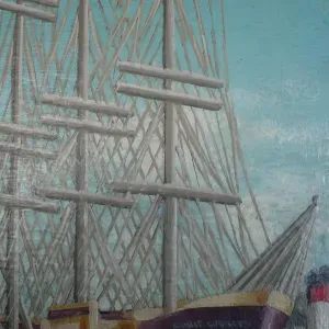 Pair of Signed/Dated Shipyard Paintings