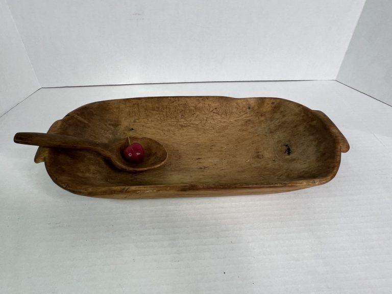 Small, Treen Trencher w/Spoon