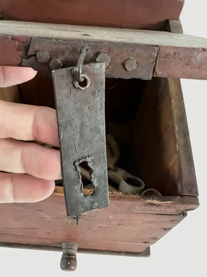 American, 1820 Bittersweet Painted Wall Box