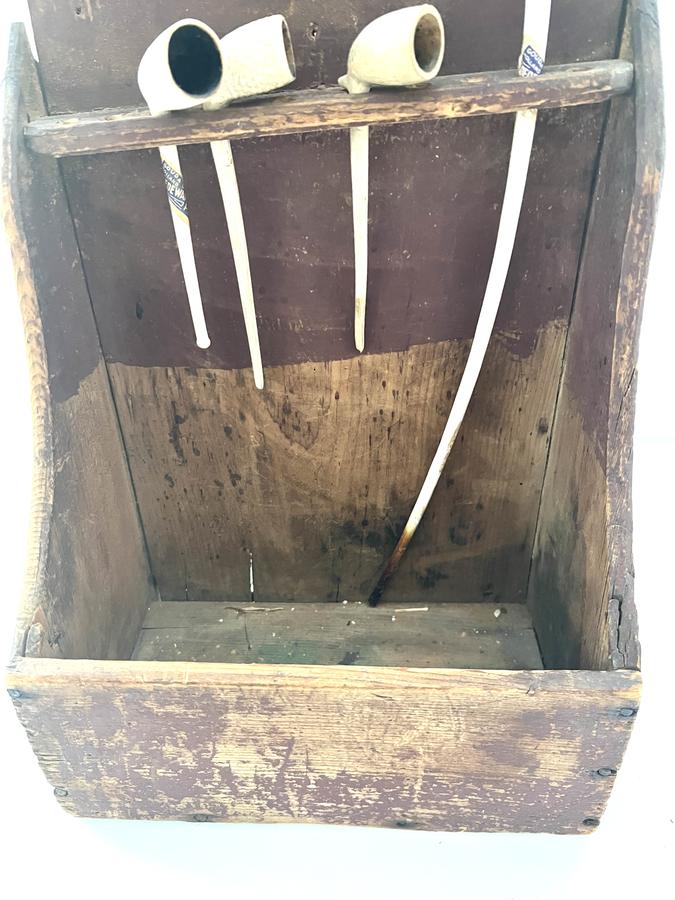 New England, Early 19th. c. Pipe Rack/Wall Box