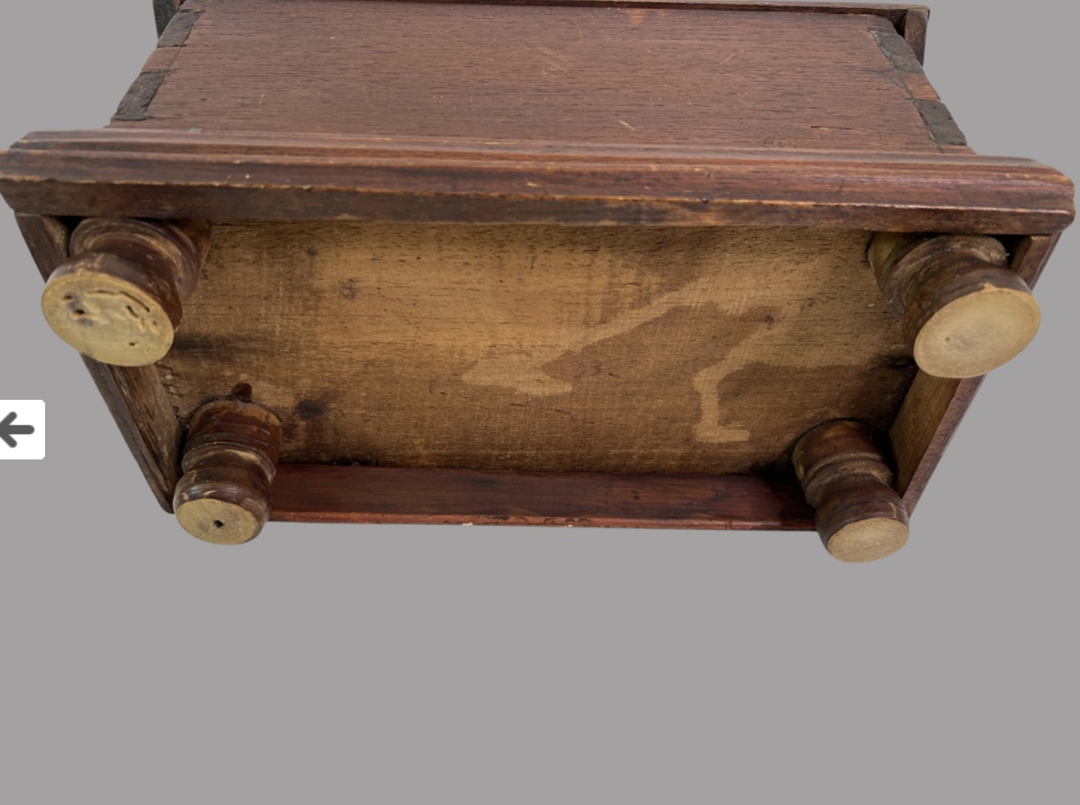 Miniature, Red Painted Blanket Box/Table Box