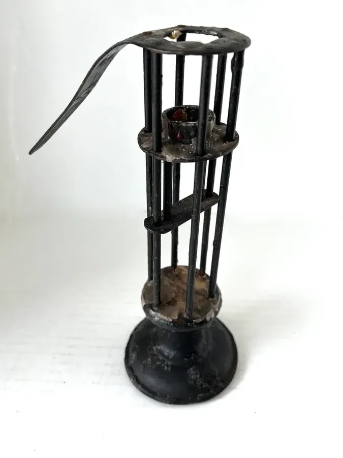 19th. century, Black Painted Cage Light