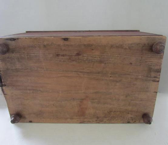 18th. c. Ball Footed, Painted Table Box