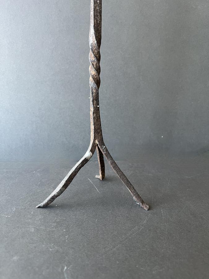 Primitive, Wrought Iron, 19th. c. Table Light