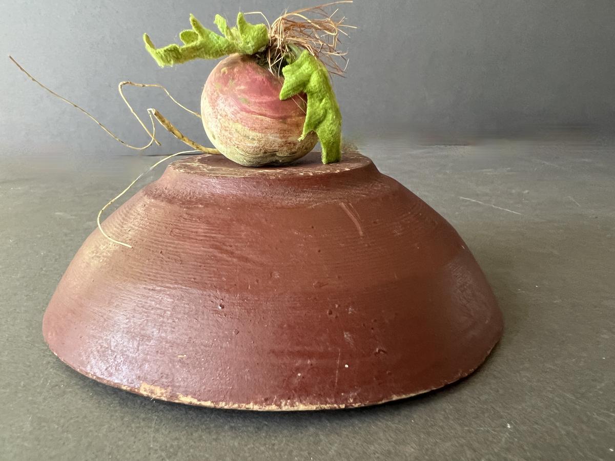Small, 5 Inch Red Painted Bowl
